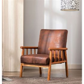 25     Wide Classic Mid-Century Modern Arm Chair, Brown