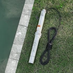 1HP Deep Well Submersible Pump Stainless Steel Water Pump 31.7 GPM 207 Ft