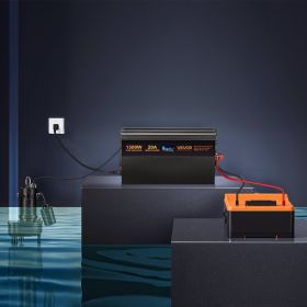 Sump Pump Battery Backup System 1500W LCD Auto Switches To Battery Inverter