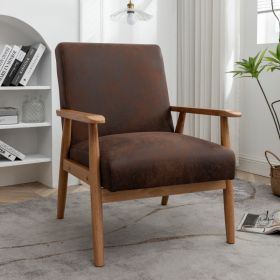 25.38     Wide Classic Mid-Century Modern Arm Chair, Brown