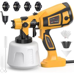 1000W Powerful HVLP Spray Gun Electric With 4 Nozzles - Perfect For House, Furniture, Cabinets, Walls, Doors, Fences - High Efficiency & Easy Clean