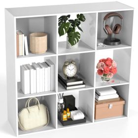 Cube Storage Organizer - Open Cube Bookshelf With Removable Back Panels, Display Storage Bookcase For Living Room, Bedroom, Entrance Hall (Option: White9Cube)