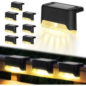 16/32PCS Solar Outdoor Light, Spring Camping Outdoor Light, Outdoor LED Step Light, Solar Charging, Suitable For Balconies, Terraces, Stairs, Fen (Option: Warmlight8PCS)