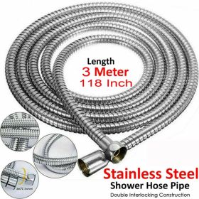 2 M & 3 M & 79' & 118' Shower Water Hose Shower Head Stainless Steel Flexible Replacement Hose (Option: 118)