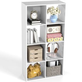 Cube Storage Organizer - Open Cube Bookshelf With Removable Back Panels, Display Storage Bookcase For Living Room, Bedroom, Entrance Hall (Option: White8Cube)
