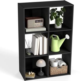 Cube Storage Organizer - Open Cube Bookshelf With Removable Back Panels, Display Storage Bookcase For Living Room, Bedroom, Entrance Hall (Option: Black6Cube)