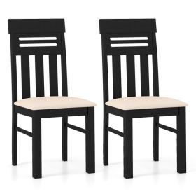 Dining Chairs High Back Dining Room Chairs Set Of 2 PU Leather Of Up 330 Lbs For Dining Rooms, Kitchens, Living Rooms (Option: Black  Beige)