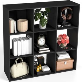 Cube Storage Organizer - Open Cube Bookshelf With Removable Back Panels, Display Storage Bookcase For Living Room, Bedroom, Entrance Hall (Option: Black9Cube)