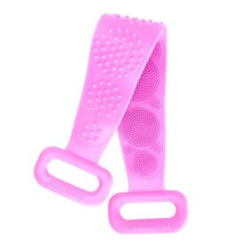 Silicone Back Scrubber Belt For Shower Exfoliating Foaming Body Wash Strap Brush Bristles Massage Dots (Option: Purple)